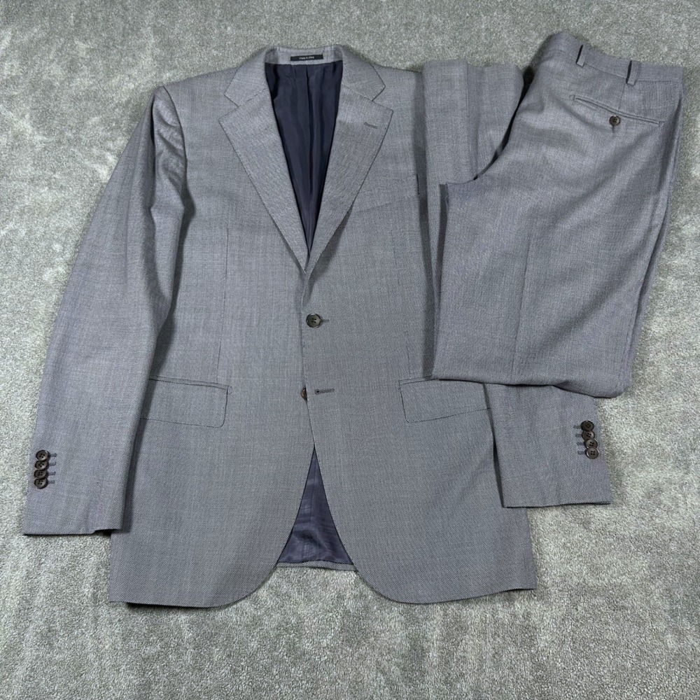 Suitsupply Suit 2PC VBC Super 110s Lazio Blue Grey Birdseye Wool Mens 42L 36x33